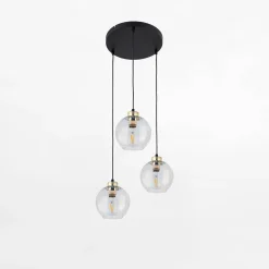 Lampa wisząca transparentna okrągła podstawa DEVI 3