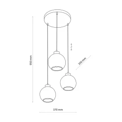 Lampa wisząca transparentna okrągła podstawa DEVI 3