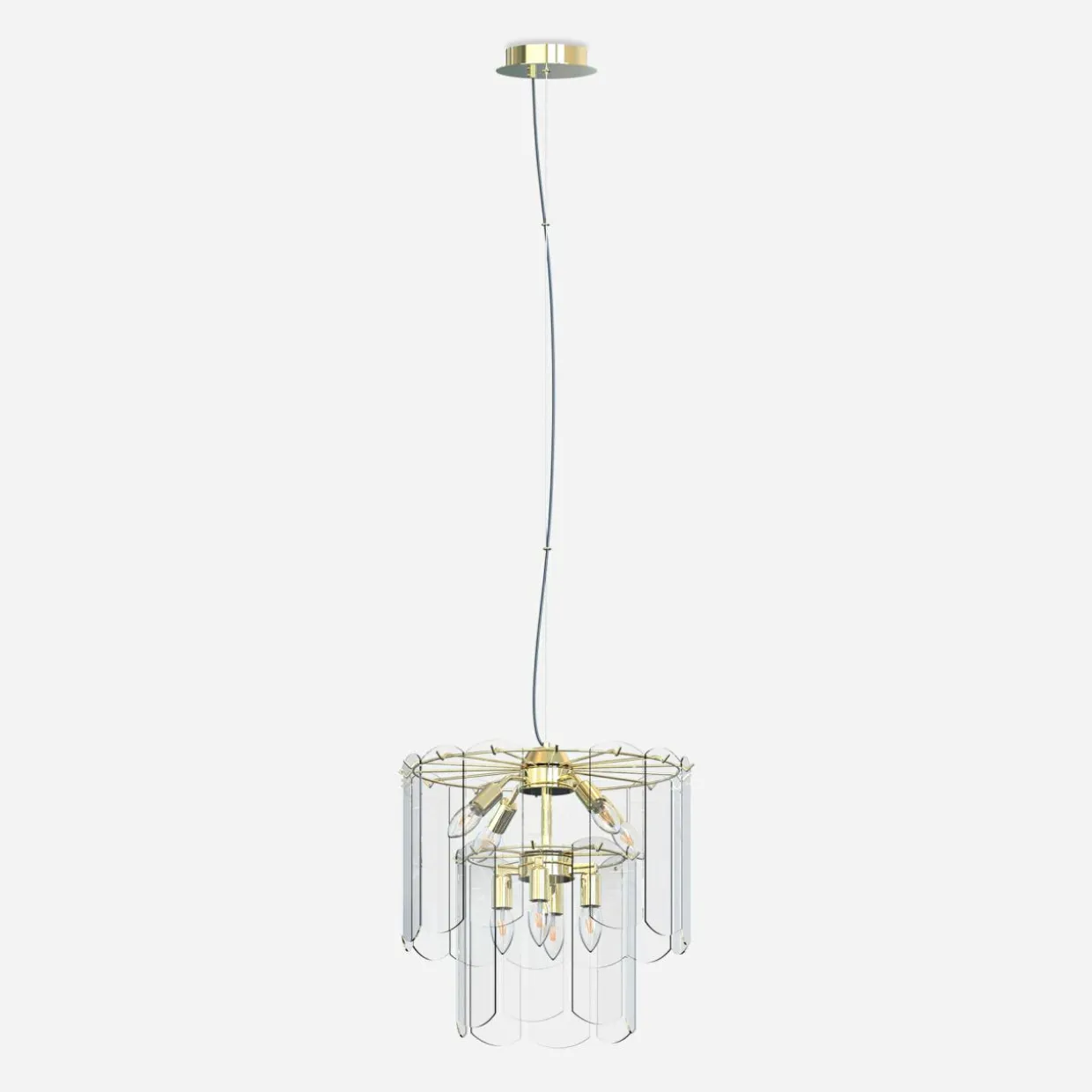 Lampa wisząca transparentne szkło złota NIRA φ43 cm