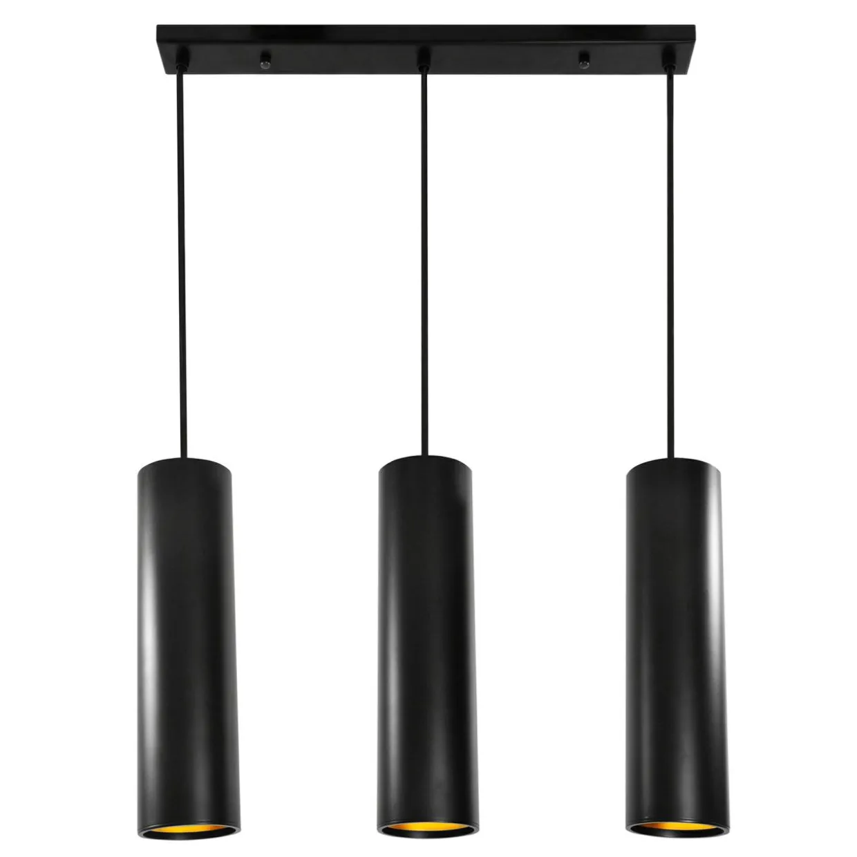Lampa wisząca tuba czarno-złota LATI III