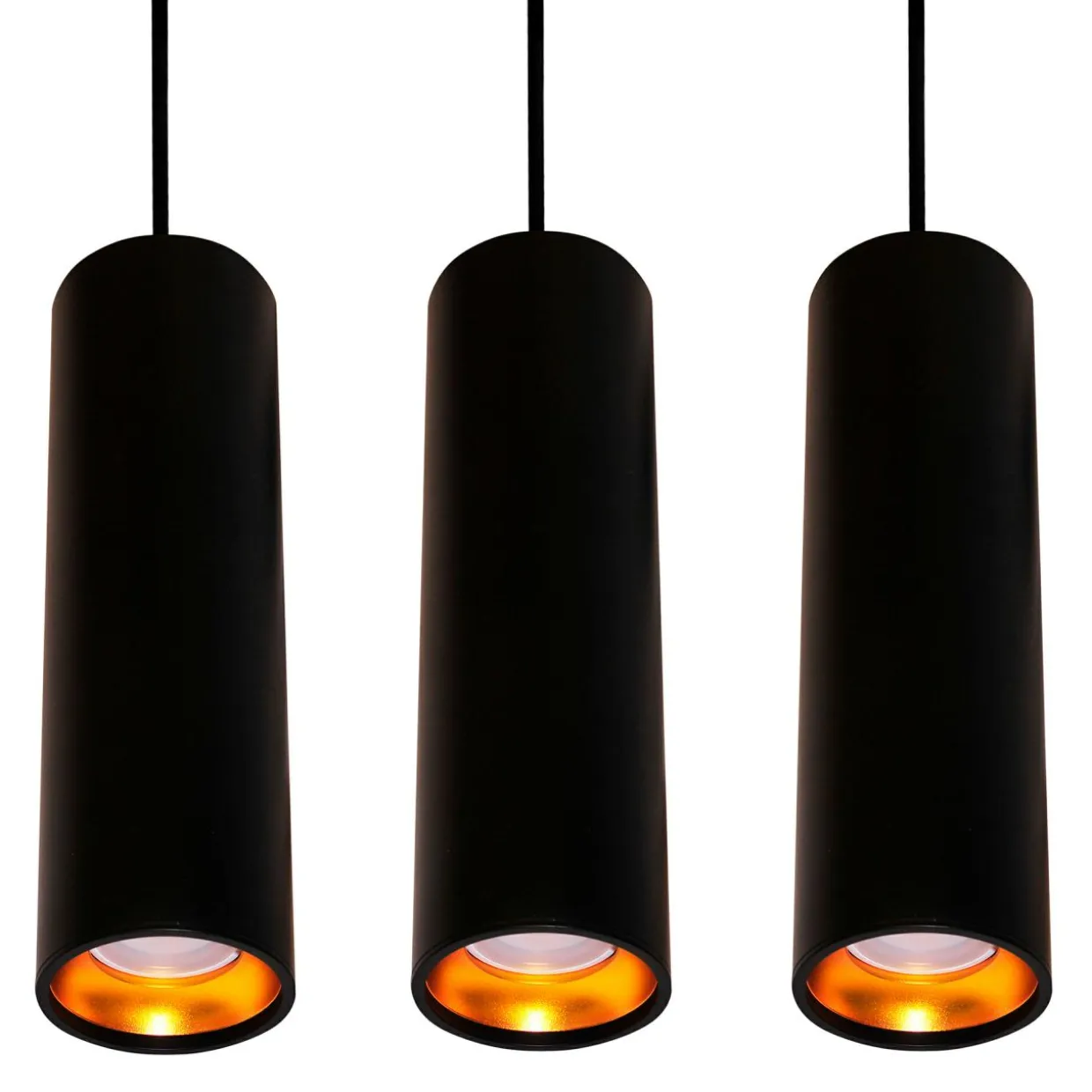 Lampa wisząca tuba czarno-złota LATI III