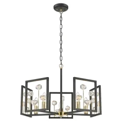 Lampa wisząca z kryształkami czarno-złota CAROLINE 5