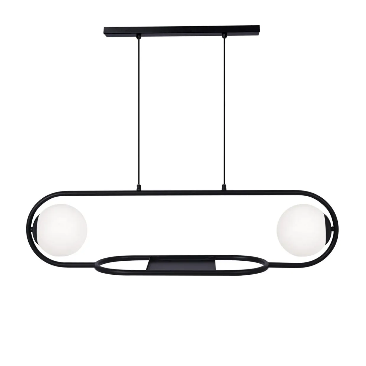 Lampa wisząca z miejscem na kwiaty czarna FINESTRA