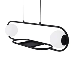 Lampa wisząca z miejscem na kwiaty czarna FINESTRA