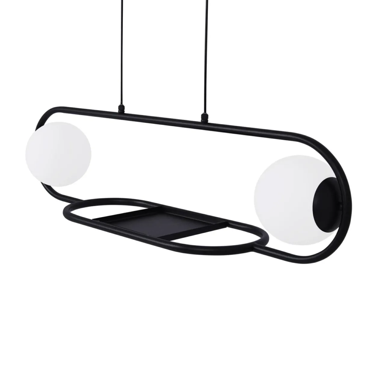 Lampa wisząca z miejscem na kwiaty czarna FINESTRA