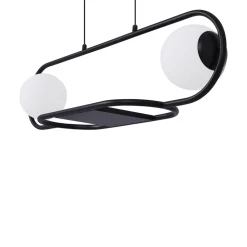 Lampa wisząca z miejscem na kwiaty czarna FINESTRA