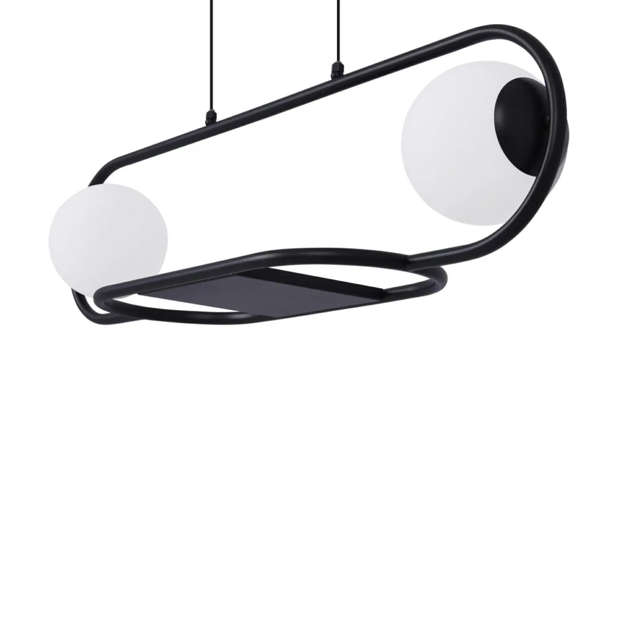 Lampa wisząca z miejscem na kwiaty czarna FINESTRA