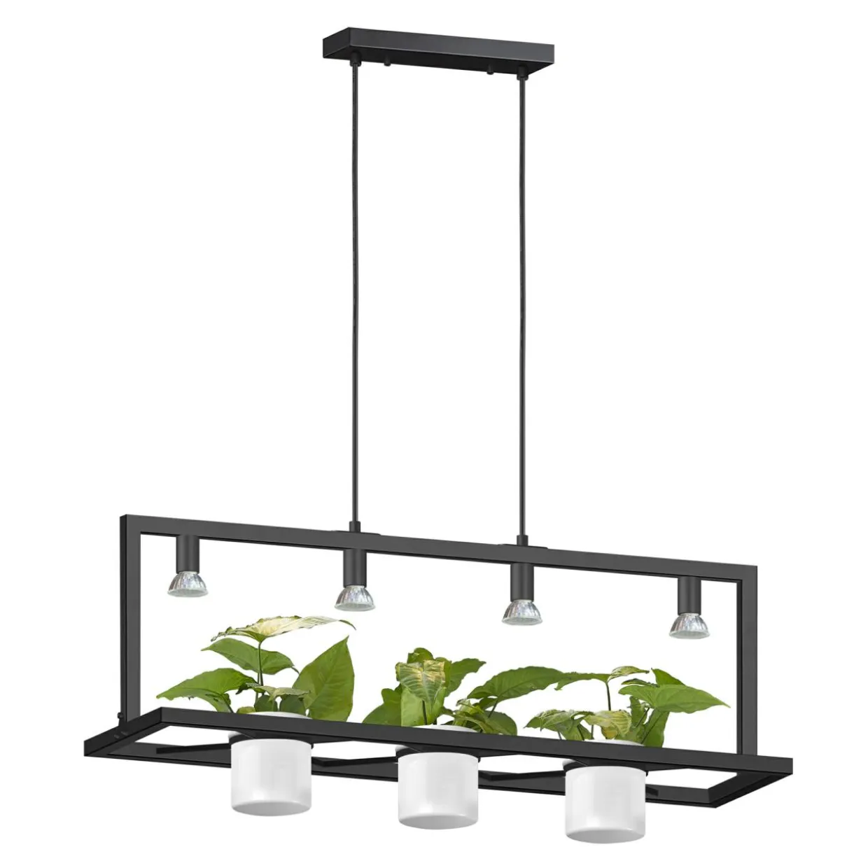 Lampa wisząca z osłonkami na rośliny czarna PLANTER