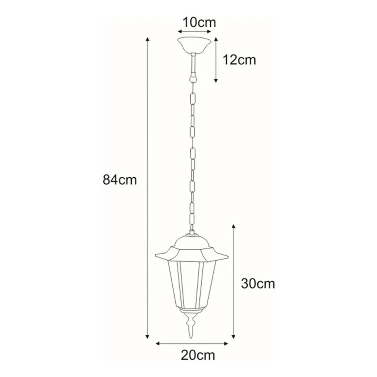 Lampa wisząca zewnętrzna outdoor klasyczna czarna STANDARD