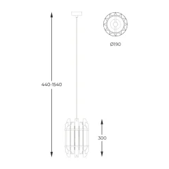 Lampa wisząca złota ALEXANDRIA 19 cm