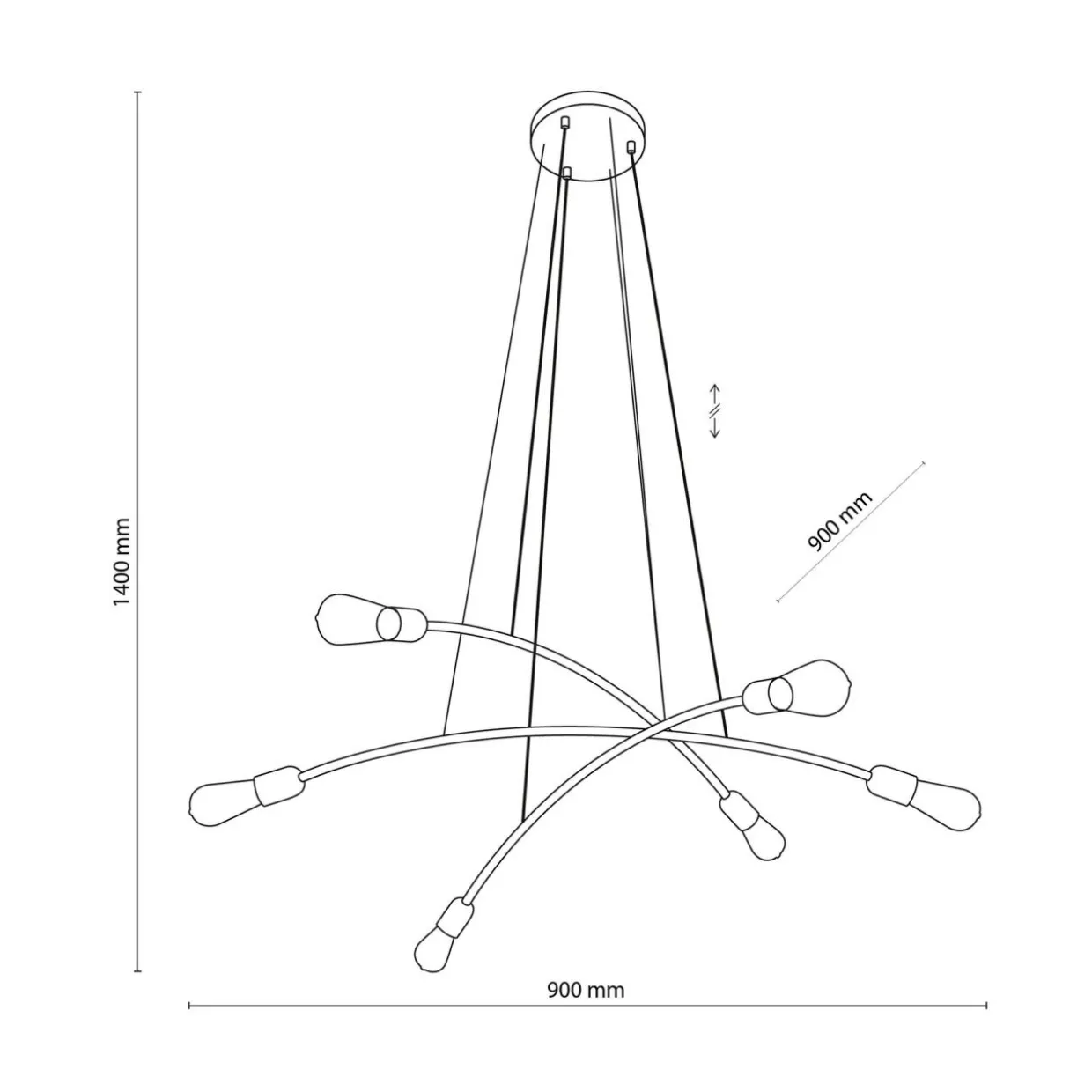 Lampa wisząca złota HELIX VI