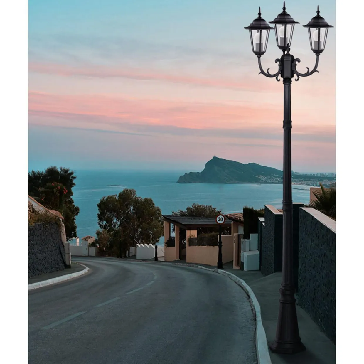 Lampa zewnętrzna outdoor 3-ramienna czarna STANDARD