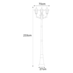 Lampa zewnętrzna outdoor 3-ramienna czarna STANDARD