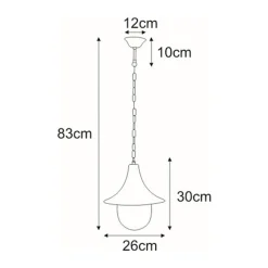Lampa zewnętrzna wisząca na łańcuchu outdoor czarna BOSTON