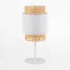 Lampka nocna rattanowa biała BOHO