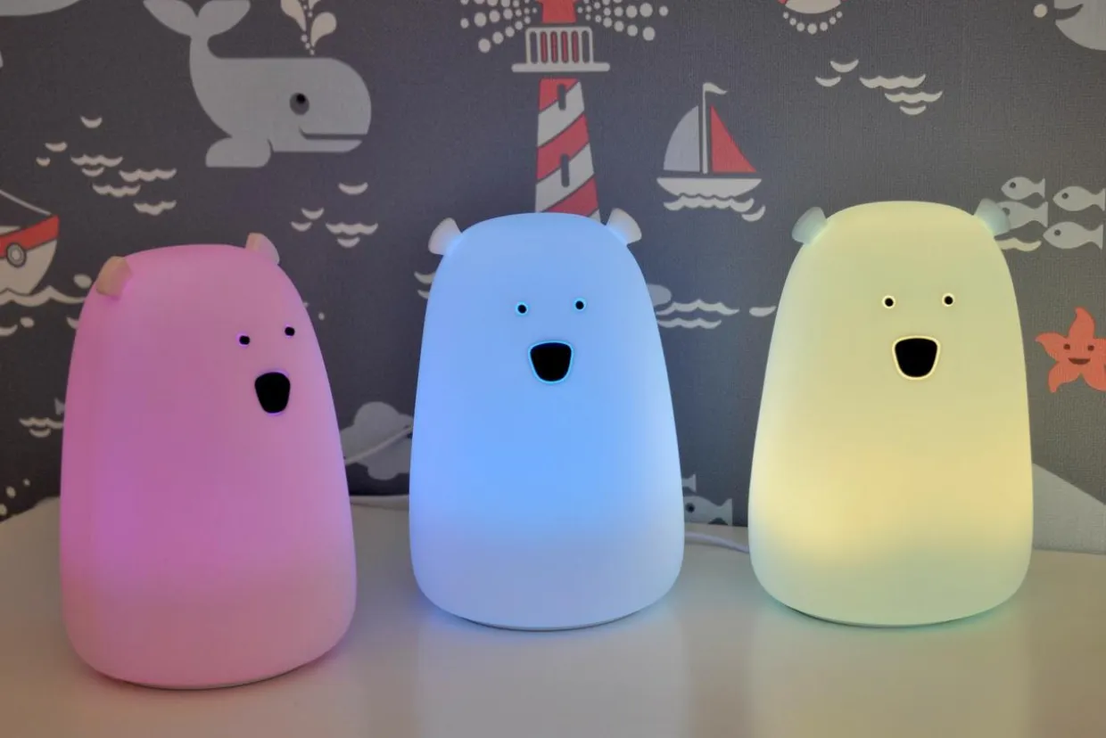 Lampka nocna silikonowa niebieska LED RGB MIŚ