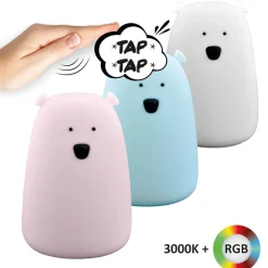 Lampka nocna silikonowa różowa LED RGB MIŚ