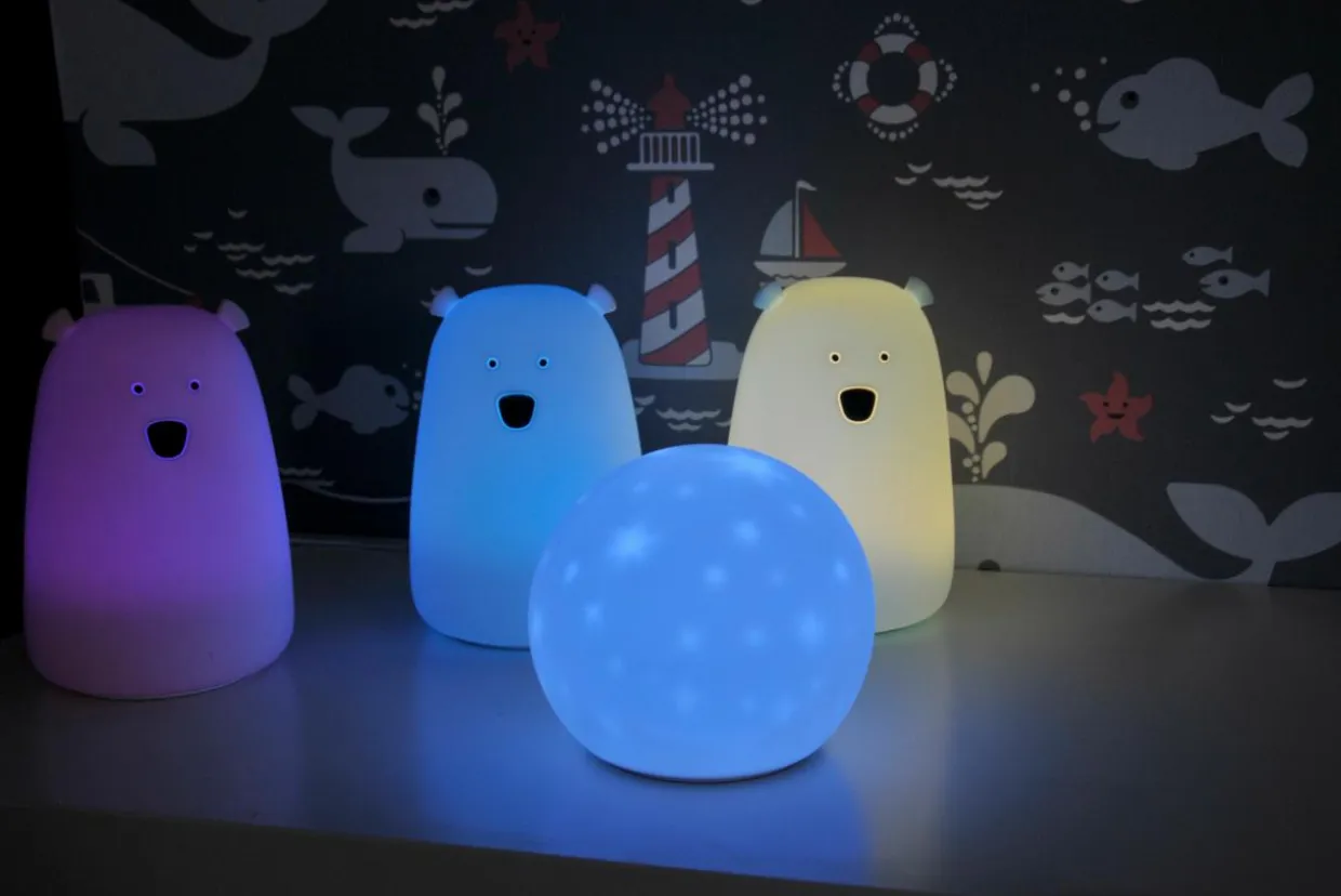Lampka nocna silikonowa różowa LED RGB MIŚ