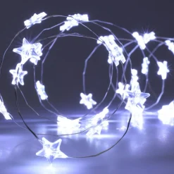 Lampki choinkowe gwiazdki led białe światło, 20 szt.