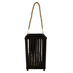 Latarenka drewniana czarna 26 cm