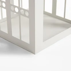 Latarenka metalowa biała DOMEK 32 cm