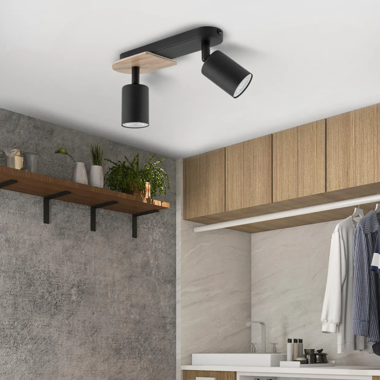 Listwa podwieszana rustykalna 2 spoty COVER WOOD