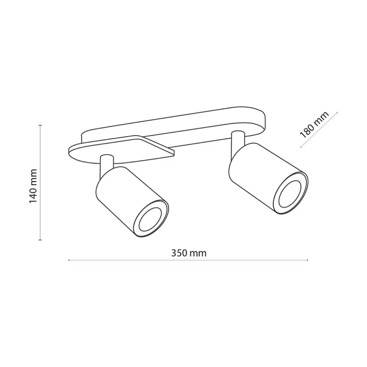 Listwa podwieszana rustykalna 2 spoty COVER WOOD