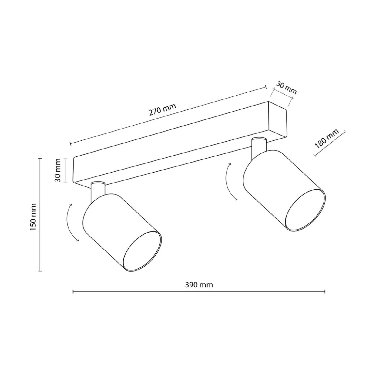 Listwa sufitowa 2 spoty czarno-złota TOP