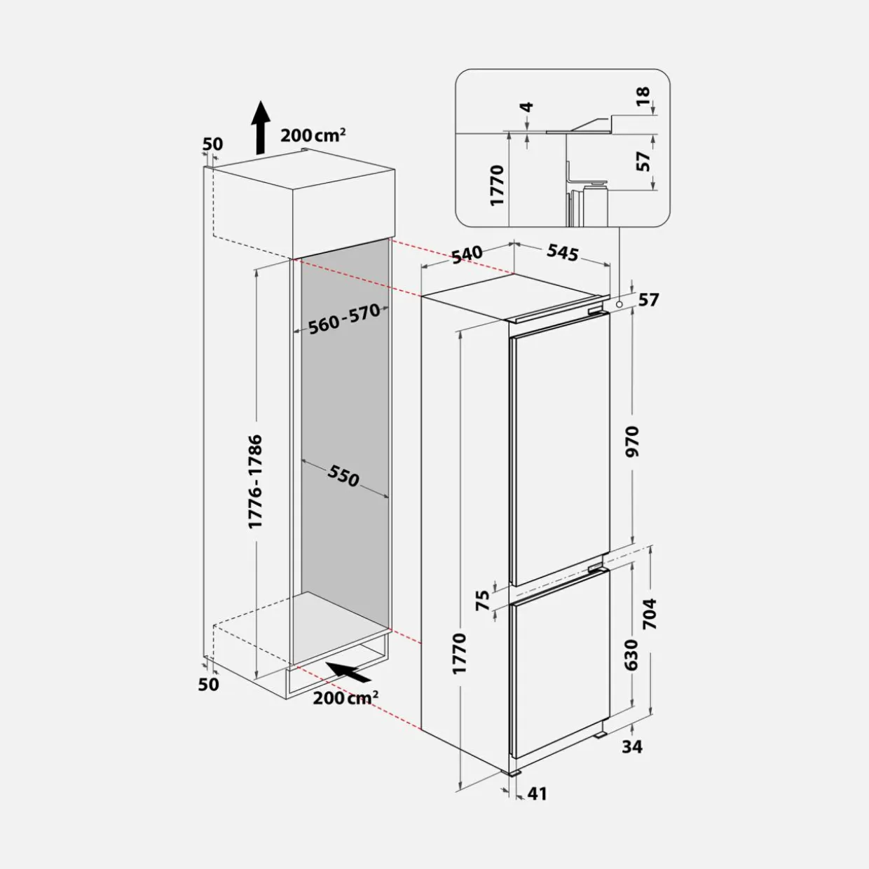 Lodówka do zabudowy z technologią 6-ty Zmysł WHIRLPOOL ART66102
