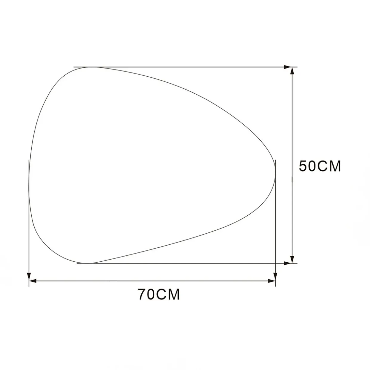 Lustro łazienkowe LED nieregularny kształt 50x70 cm