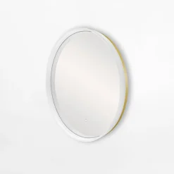 Lustro łazienkowe z akrylową ramą LED złote 60 cm