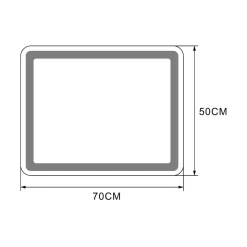 Lustro łazienkowe z oświetleniem LED czarne 70x50 cm