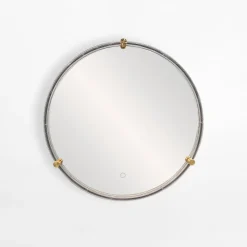 Lustro łazienkowe z oświetleniem LED czarne 60 cm