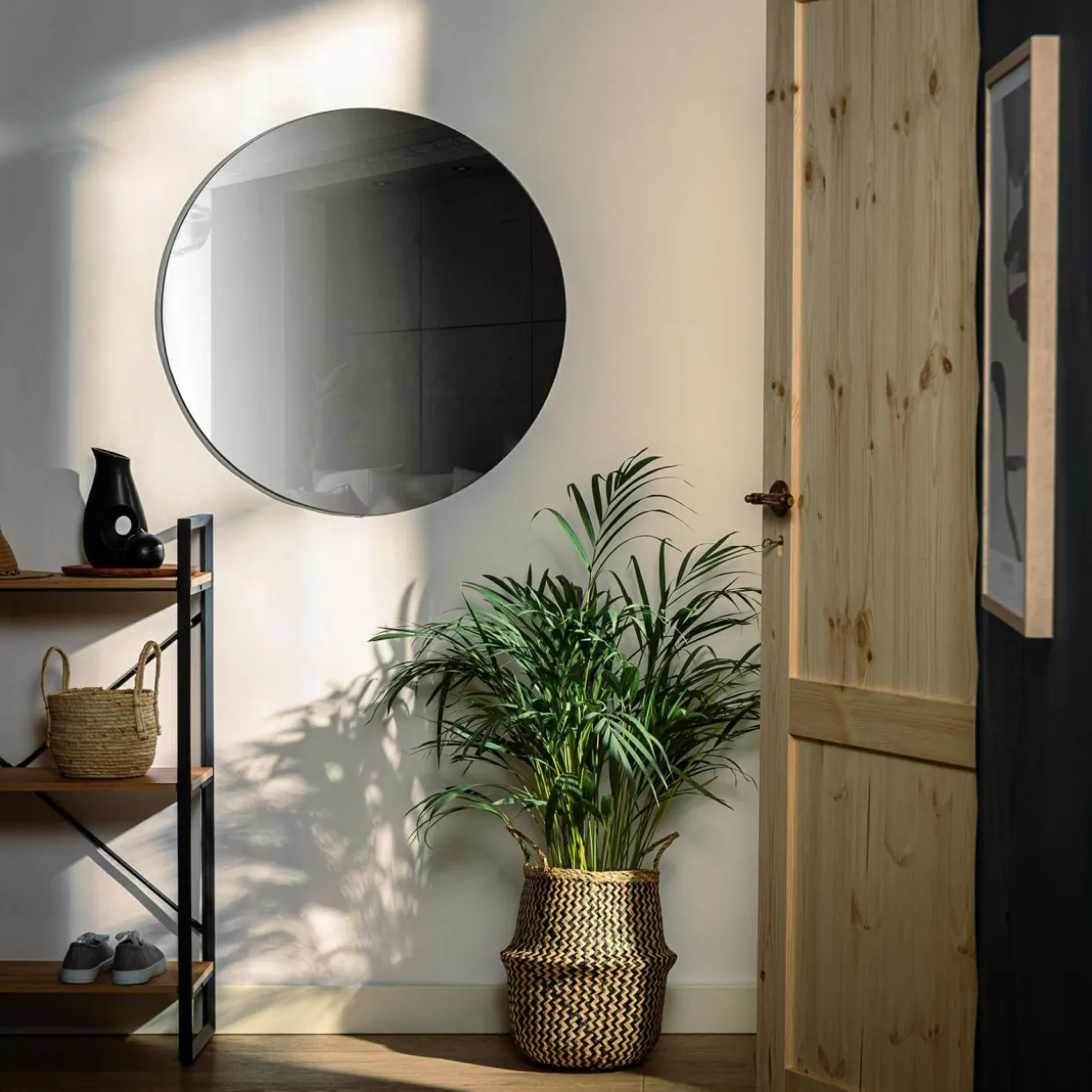 Lustro okrągłe czarne 61 cm