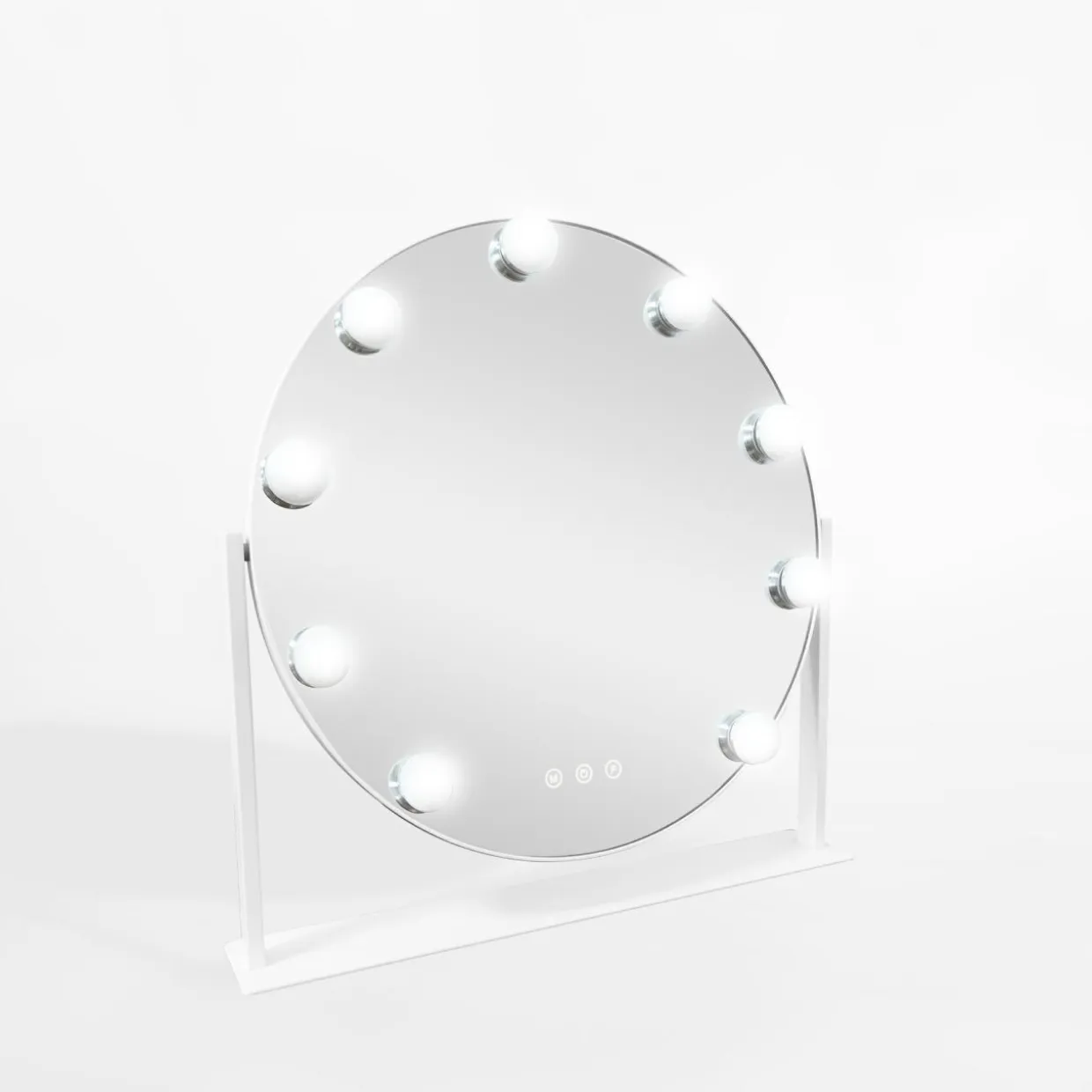 Lustro okrągłe z lampkami LED białe 44 cm