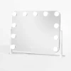Lustro prostokątne z lampkami LED białe 44x7x36 cm