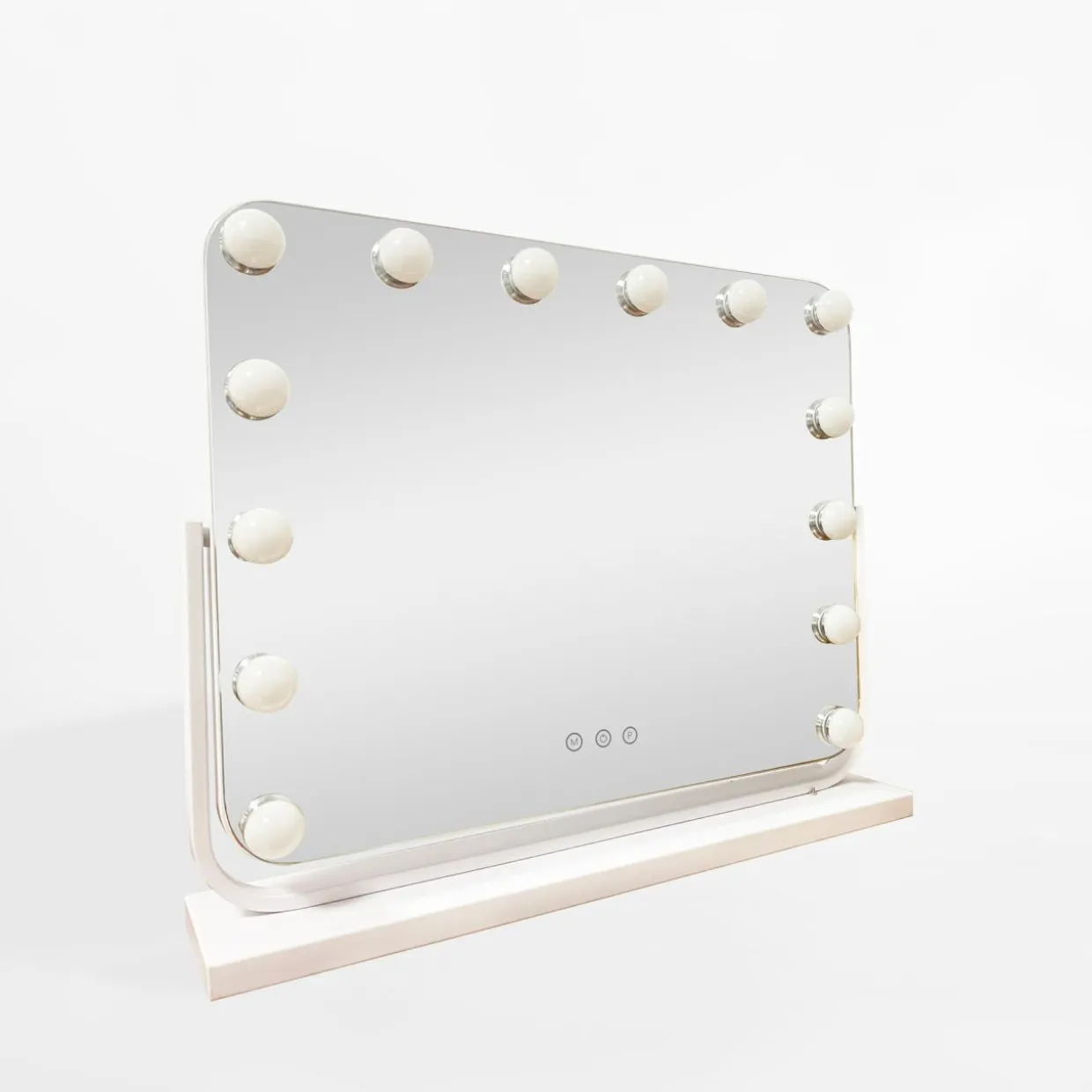 Lustro prostokątne z lampkami LED białe 53x12x45 cm