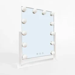 Lustro prostokątne z oświetleniem LED białe 37x7x43,8 cm