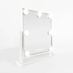 Lustro prostokątne z oświetleniem LED białe 32x8x35 cm