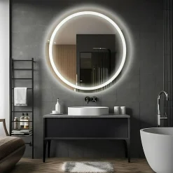 Lustro z oświetleniem LED okrągłe MILA PLUS 70 cm