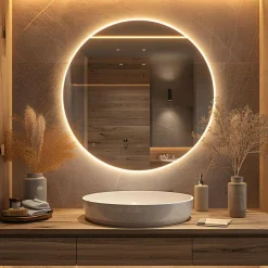 Lustro z oświetleniem LED okrągłe MILA 60 cm