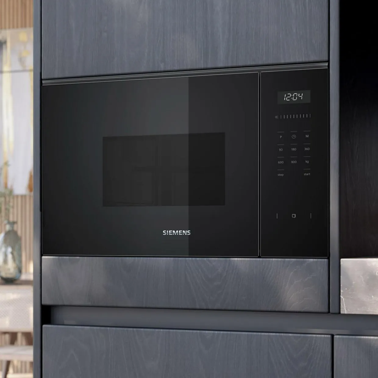Mikrofala do zabudowy SIEMENS iQ500 czarna BF525LMB1