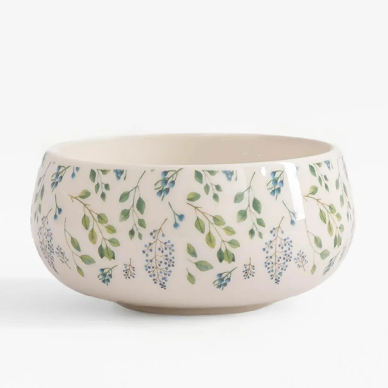 Miska porcelanowa w zielono-niebieskie kwiaty 660 ml