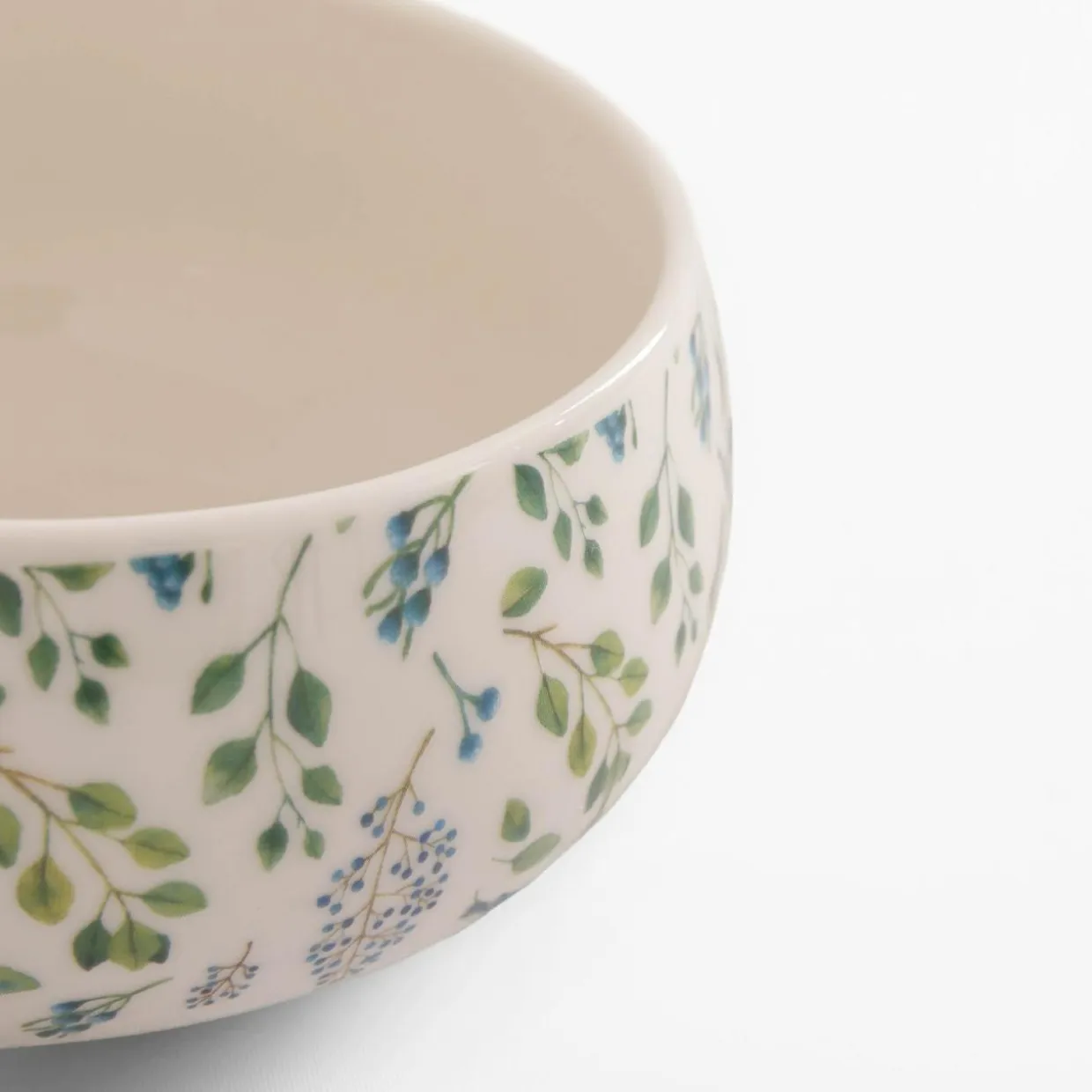Miska porcelanowa w zielono-niebieskie kwiaty 660 ml