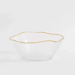 Miska szklana ze złotym rantem 28x11,5 cm