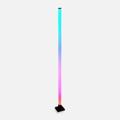 Muzyczna lampa podłogowa LED RGB czarna TUYA z pilotem