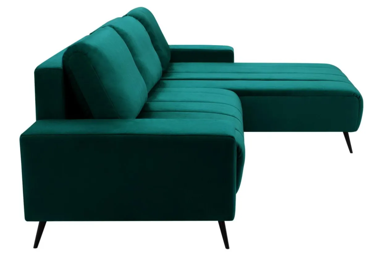 Narożnik butelkowa zieleń VELVET NEW prawy