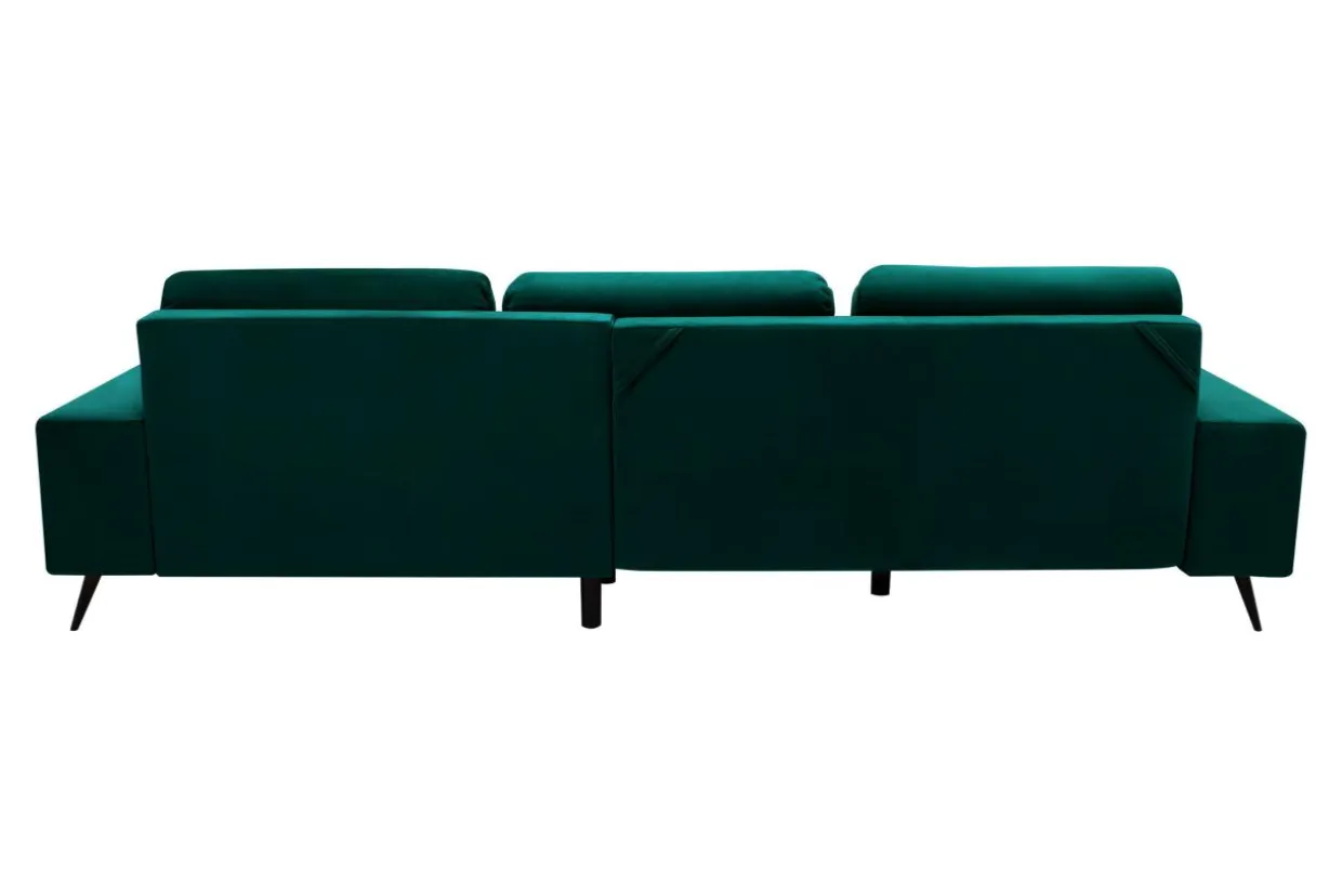 Narożnik butelkowa zieleń VELVET NEW prawy