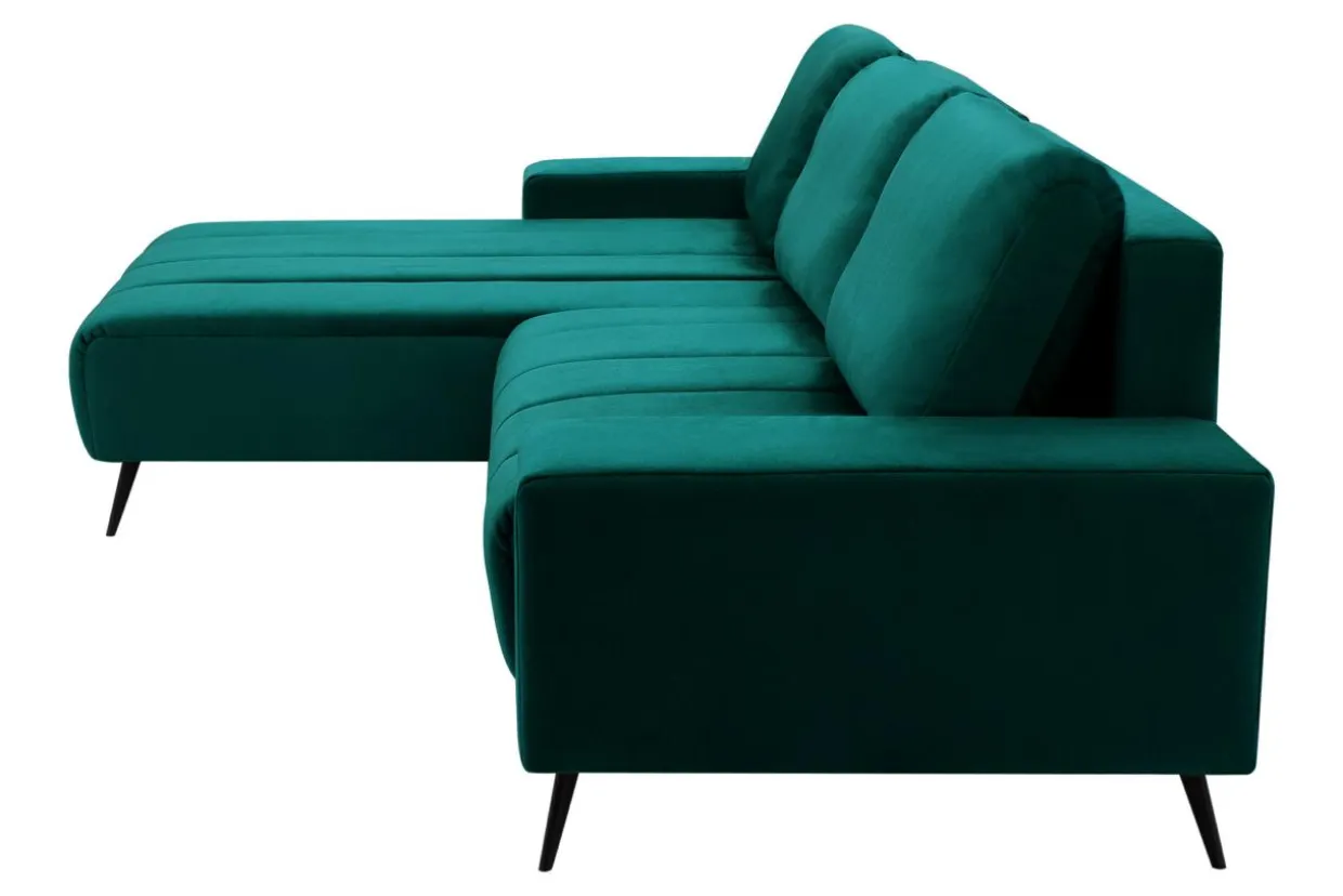 Narożnik butelkowa zieleń VELVET NEW lewy