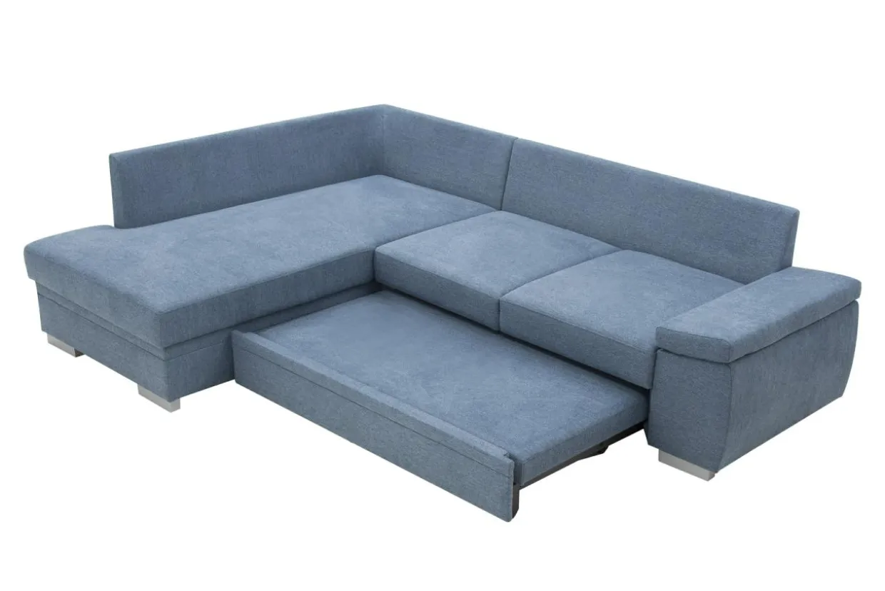 Narożnik rozkładany niebieski GARIX lewy